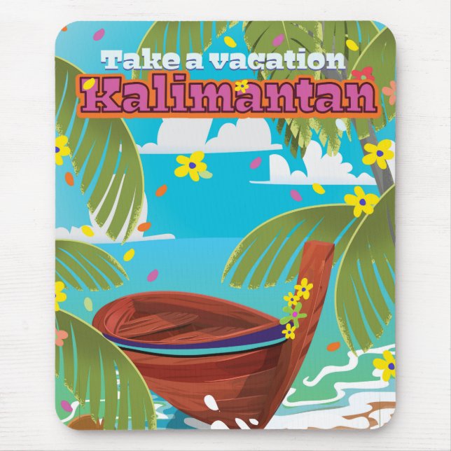 Mousepad Poster de viagens de férias Kalimantan. (Frente)