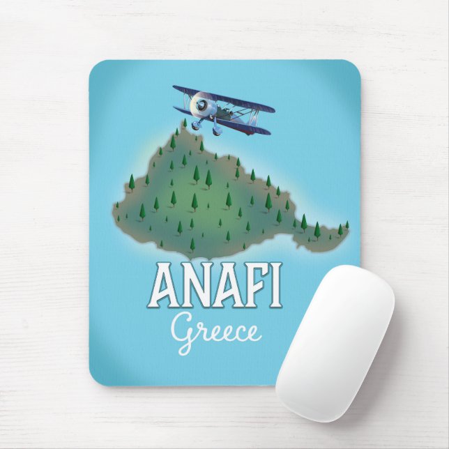 Mousepad Poster de viagens de Grécia da Ilha Anafi. (Com mouse)