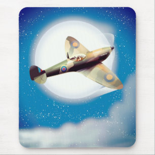 Mousepad poster de viagens de impressão de avião Spitfire