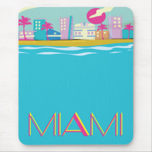 Mousepad Poster de viagens de Miami Vintage em 1980