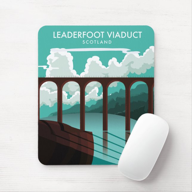 Mousepad Poster de viagens Leaderfoot Viaduct Scotland (Com mouse)