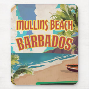 Mousepad Poster de viagens Mullins Beach Bay Barbados.
