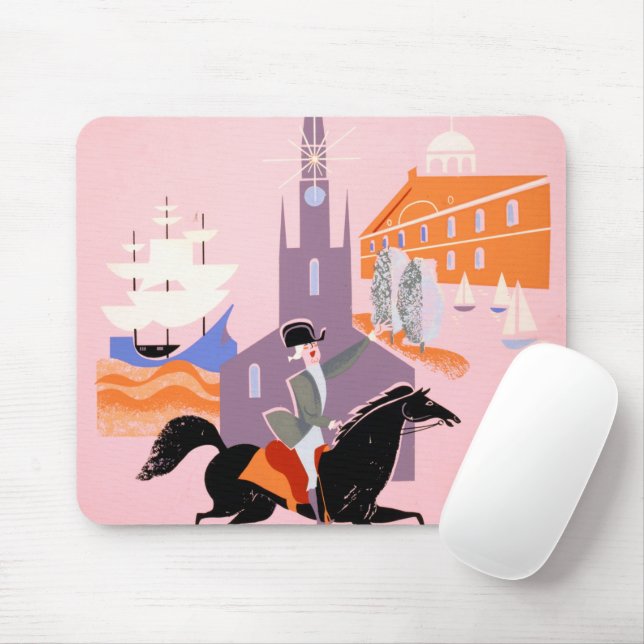 Mousepad Poster de viagens Para Alegy Airlines Para Boston (Com mouse)