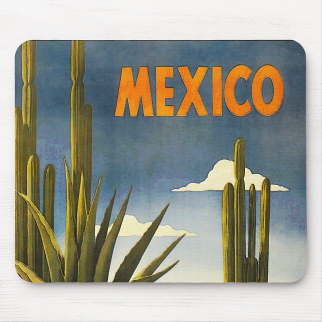 Mousepad Poster de viagens vintage México (Frente)