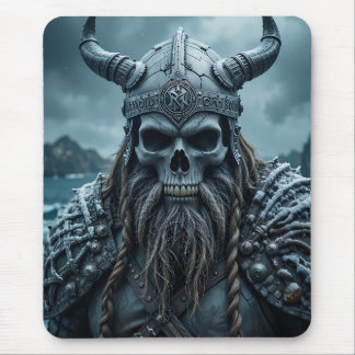 Mousepad Poster de Viking Norse com Capacete Horado
