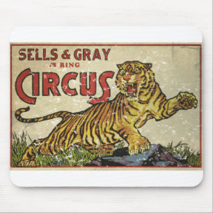 Mousepad Poster do Circo Vintage - cerca de 1930 - angustia