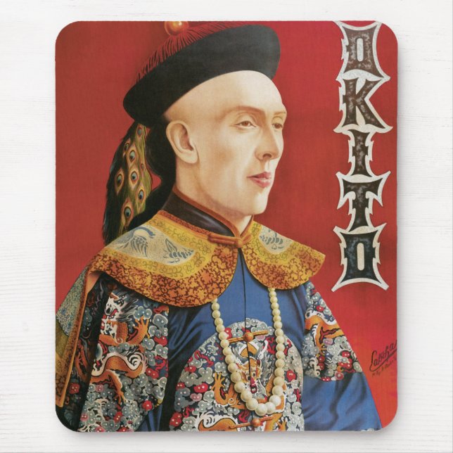 Mousepad Poster do mágico de Okito do vintage (Frente)