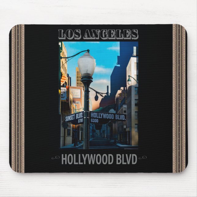 Mousepad Poster Hollywood Blvd. Pad do mouse (Frente)