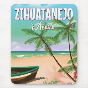 Mousepad Poster mexicano das férias da praia de Zihuatanej