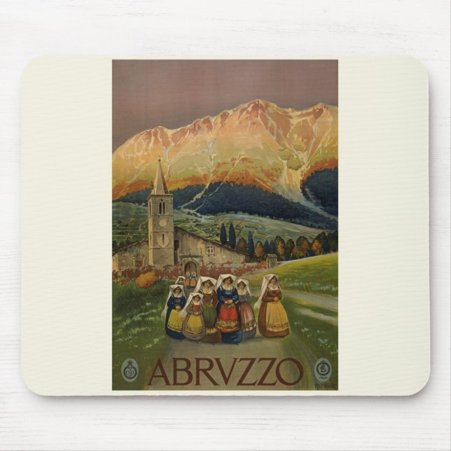 Mousepad Poster vintage Abruzzo Itália (Frente)