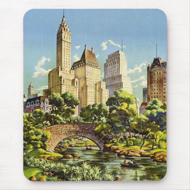 Mousepad Poster vintage Central Park Nova Iorque (Frente)