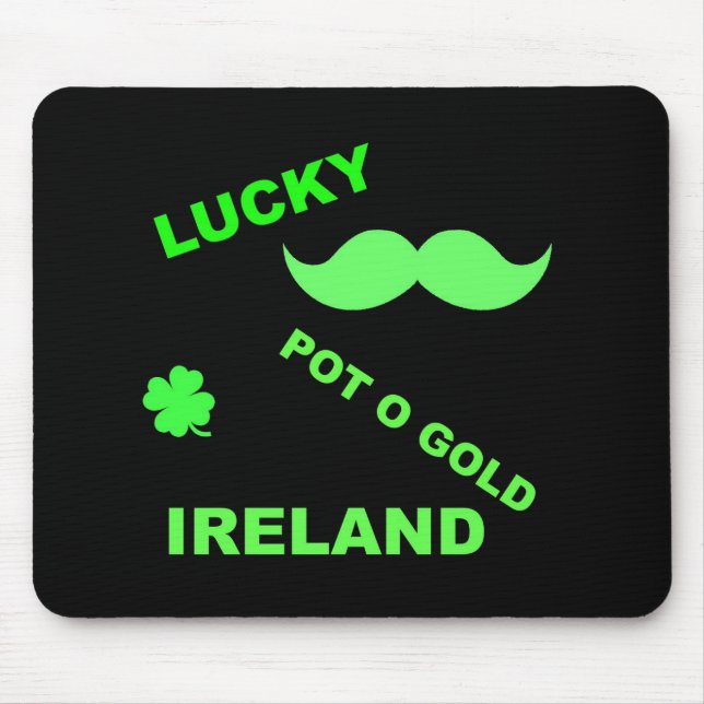 Mousepad Pote da sorte irlandesa com citações Douradas (Frente)
