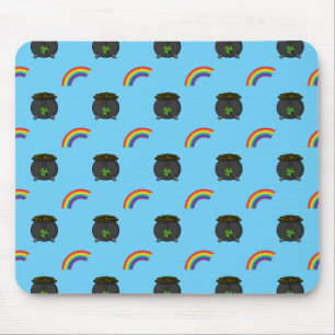 Mousepad Pote de Cartoon Dourado do Arco-Íris