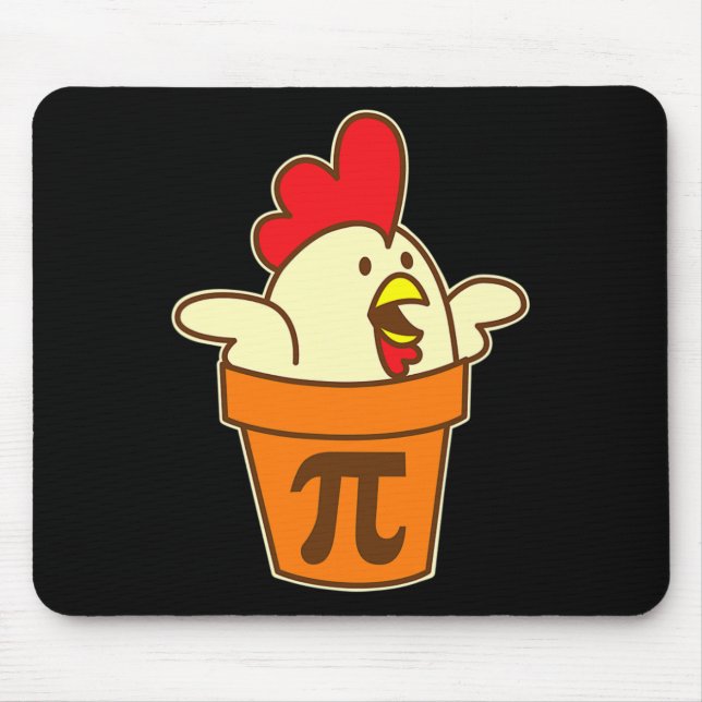 Mousepad Pote De Galinha Pi Geek Pie Matemática Pun Engraça (Frente)