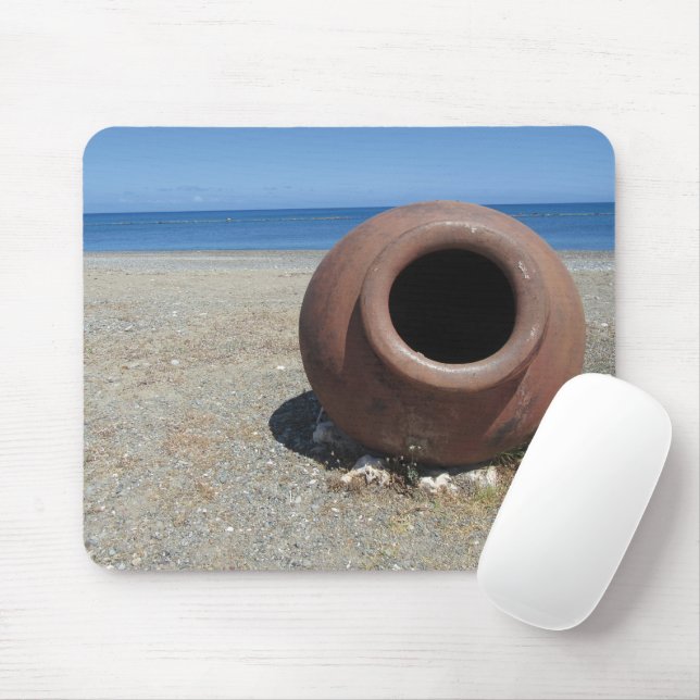 Mousepad Pote tradicional grego Terracotta na praia (Com mouse)