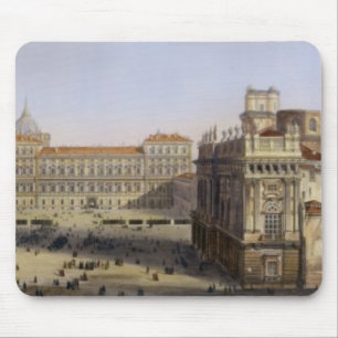 Mousepad Praça Castello, Turin, gravado por F. Citterio (c