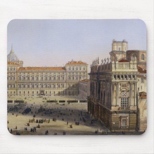 Mousepad Praça Castello, Turin, gravado por F. Citterio (c (Frente)