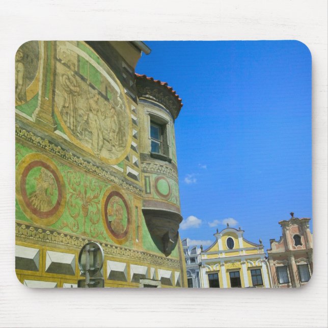 Mousepad praça da cidade velha rodeada por casas do século  (Frente)