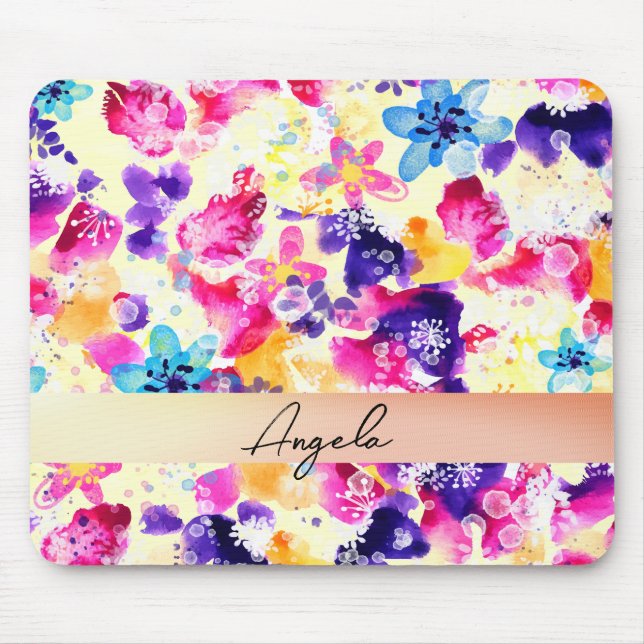 Mousepad Prado de Flores Silvestres Florais Rústicas (Frente)