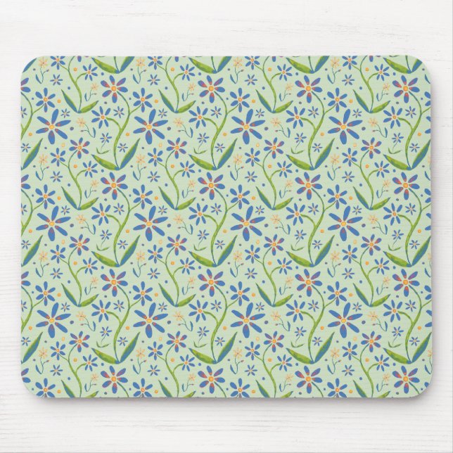 Mousepad Prado | Margaridas Dançantes em Aquarela (Frente)