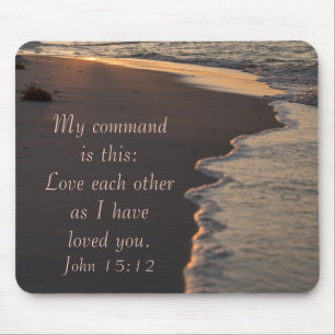 Mousepad Praia casal Andando No Sunrise John 15 12