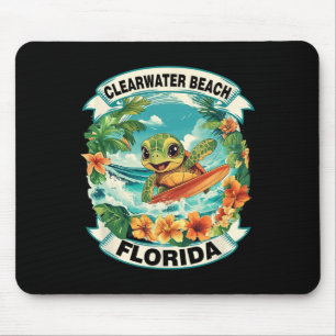 Mousepad Praia Clearwater Flórida Tartaruga Marinha Fofo Su