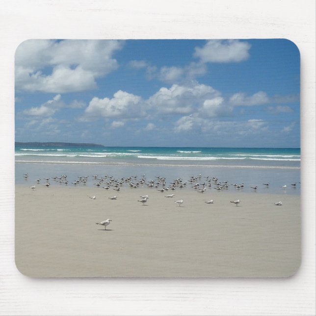 Mousepad Praia com gaivotas (Frente)