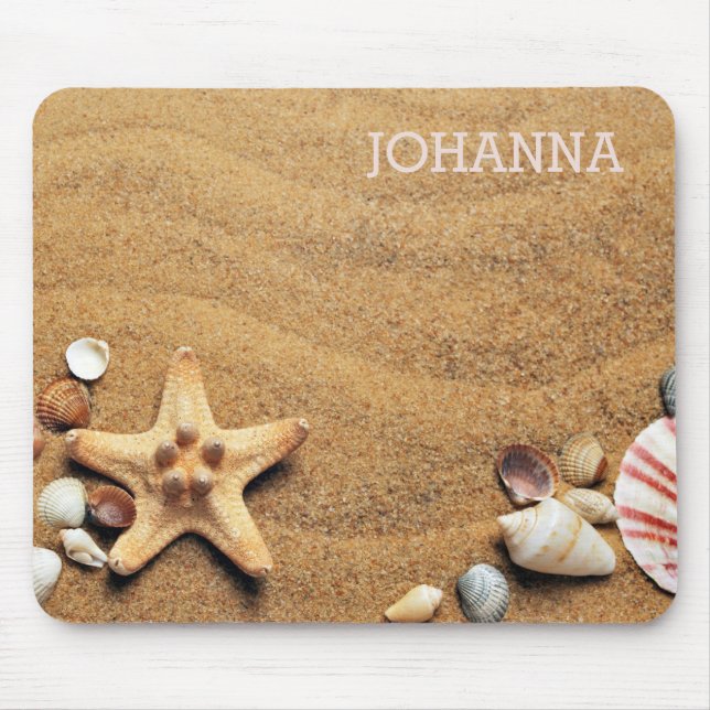 Mousepad Praia com Starfish na areia (Frente)