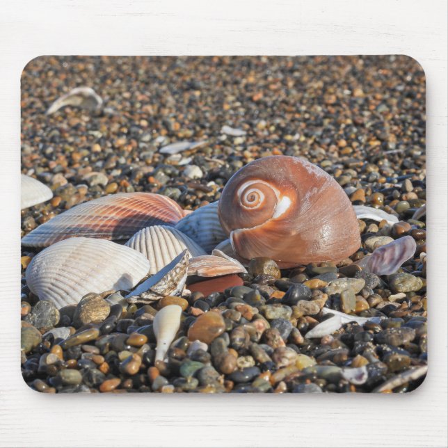 Mousepad praia, conchas, oceano (Frente)