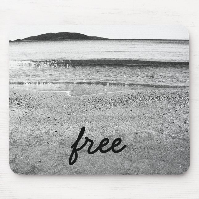 Mousepad Praia da Areia Branca Livre e Preta (Frente)