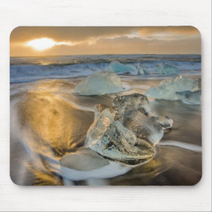 Mousepad Praia de Areia Preta   Jokulsarlon Sul da Islândia