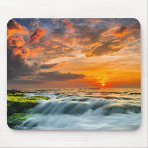 Mousepad Praia de Manyar no nascer do sol