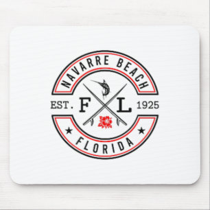 Mousepad Praia de Navarre Flórida Fl Retro Surfista Frente