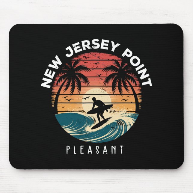 Mousepad Praia de ondas de surfboard Point Pleasant Nova Je (Frente)