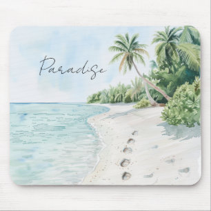 Mousepad Praia de Palmeiras do Paraíso Tropical