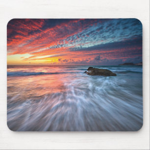 Mousepad Praia de pedra espectacular do por do sol , EL