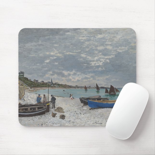 Mousepad Praia de Sainte-Adresse por Claude Monet (Com mouse)
