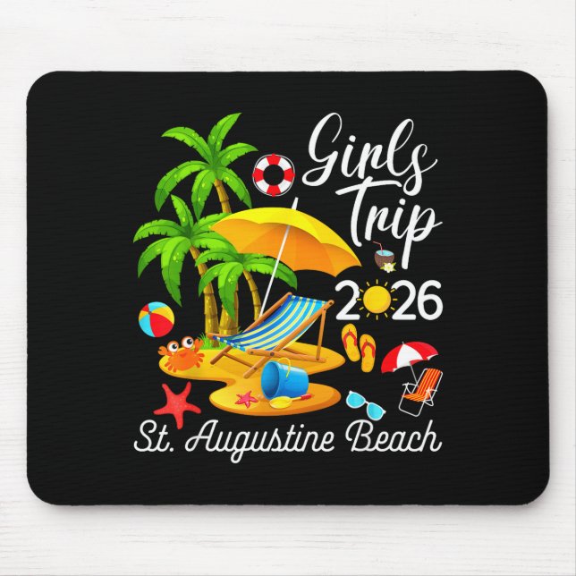 Mousepad Praia de St Augustine Flórida Arte de Verão (Frente)