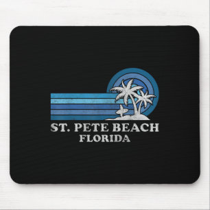 Mousepad Praia de St. Pete Flórida Família Vintage Verão Fé