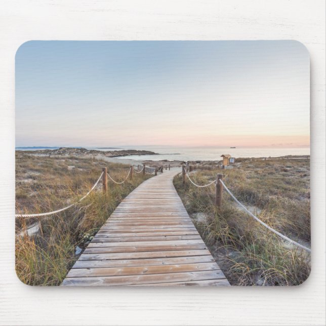 Mousepad Praia do Es Pujols no alvorecer (Frente)