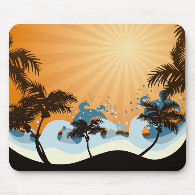 Mousepad Praia do por do sol (Frente)