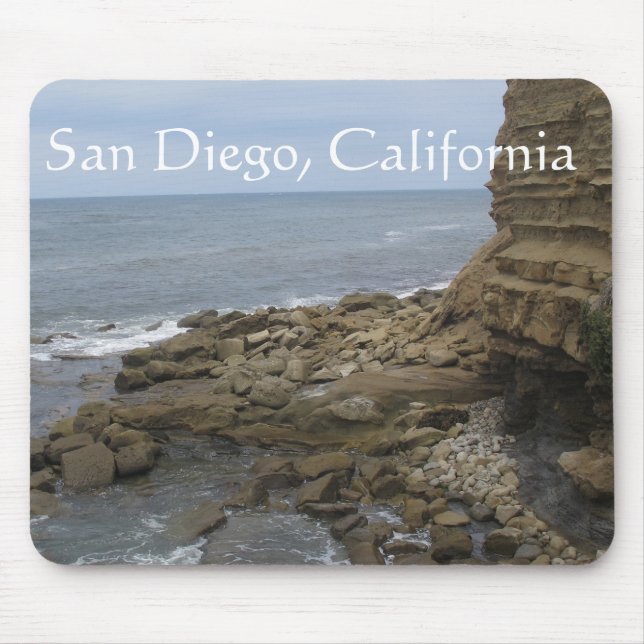 Mousepad Praia e rochas em San Diego, Califórnia (Frente)