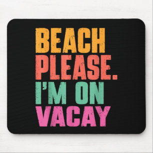 Mousepad Praia estou de férias férias de verão retrô vintag