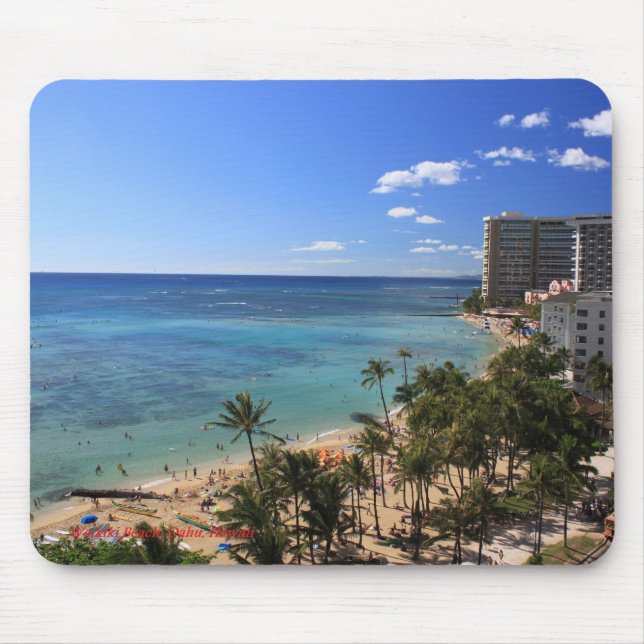 Mousepad Praia Havaí de Waikiki (Frente)