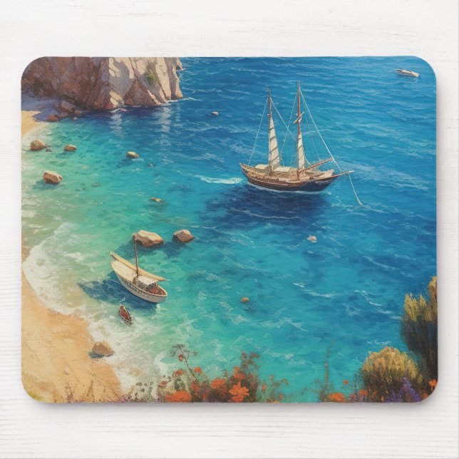 Mousepad Praia na Grécia (Frente)