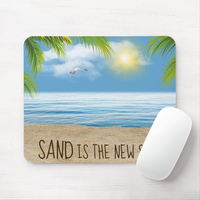 Mousepad Praia Oceânica com Fronteiras de Palma (Com mouse)