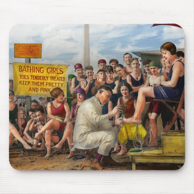 Mousepad Praia - os dedos do pé trataram macia 1922 (Frente)