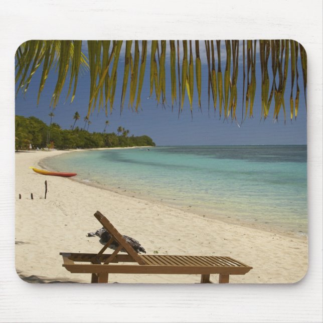 Mousepad Praia, palmeiras e espreguiçadeira (Frente)
