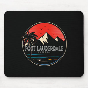 Mousepad Praia Retro Fort Lauderdale Flórida Surfando Ondas