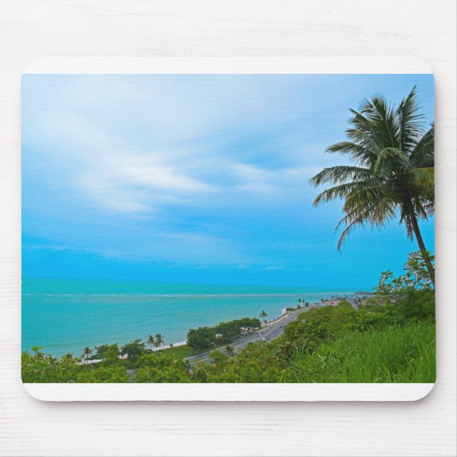Mousepad praia silenciosa com coqueiro (Frente)
